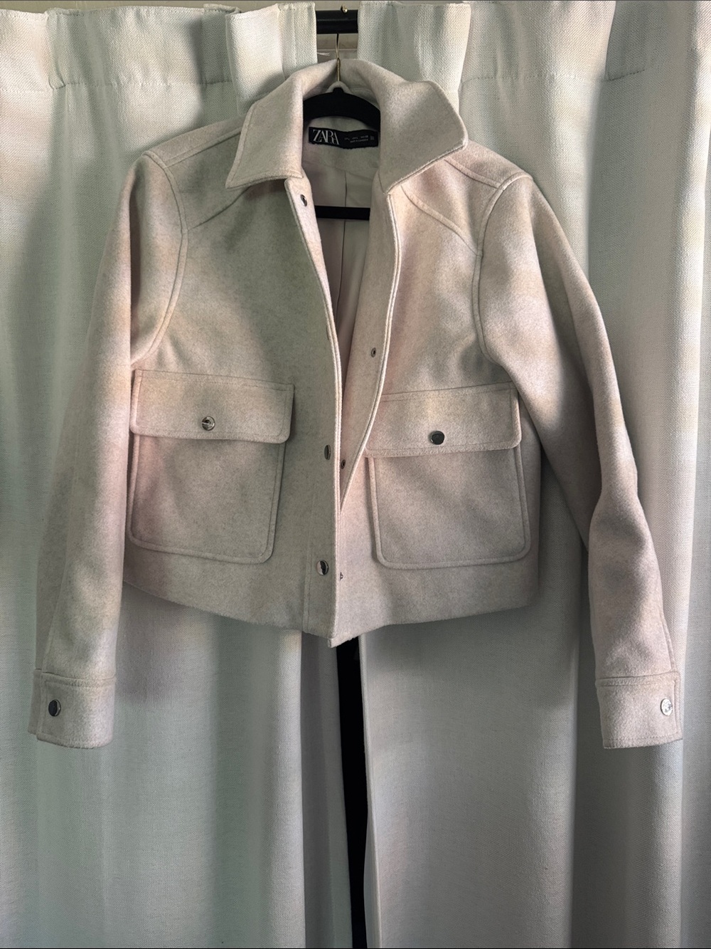 Zara Cream Cropped Jacket